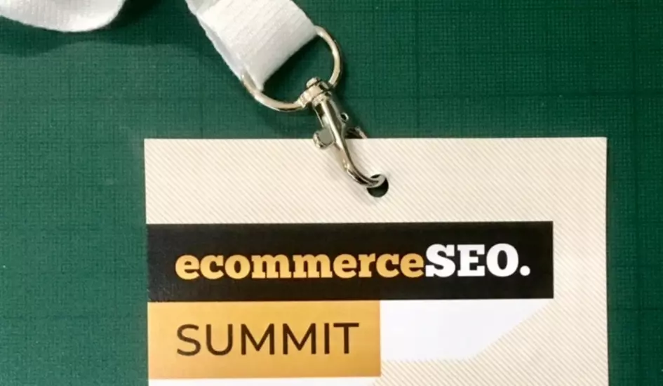 Brighton ecommerceSEO Summit speakers badge for Product Schema talk